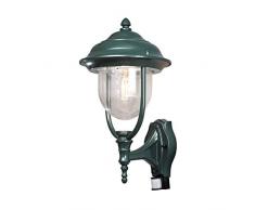 Konstsmide Parma 7235-600 Wandleuchte / B: 24cm T: 29cm H: 49cm / 1x75W / IP44 / lackiertes Aluminium / grün / mit BWM