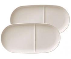 Villeroy & Boch Soup Passion Keramiktablett 33x16cm 2er Set (10-4173-7531), Premium Porzellan, geeignet fÃ¼r bis zu 2 Personen, 2 Tabletts, Keramik, WeiÃ, 33 x 16 x 5 cm, 2-Einheiten