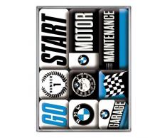 Nostalgic-Art 83097, BMW Motor, Set (9teilig) Magnet, Kunststoff, 7 x 9.3 x 2 cm