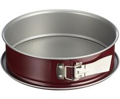 Dr. Oetker BackLiebe Bicolor Springform Ø 26 cm mit Flachboden, Backform mit extra hohem Rand, runde Kuchenform mit zweifarbiger Antihaftbeschichtung (Farbe: grau/rot), Menge: 1 Stück, Stahl