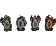 Nemesis Now Dekofiguren Geode, 12 cm, goldfarben, Kunstharz, Einheitsgröße, 4 Stück