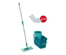 Leifheit rückenschonendes Bodenwischer Set Clean Twist M inkl. Wischbezug Micro Duo, praktischer Schrubber und Eimer mit integriertem Rotationsschleudern, Ergebnisse wie handgewrungen mit Click-System