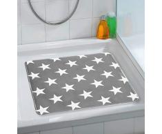 WENKO Duscheinlage Stella - Antirutsch-Duschmatte mit Saugnäpfen, 54 x 54 cm, grau