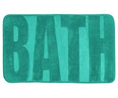 WENKO Badteppich Memory Foam Bath, Emerald Green - Duschmatte, Polyester, 50 x 80 cm, türkis