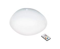EGLO LED Deckenlampe Sileras, 1 flammige Deckenleuchte mit Sternenhimmel-Effekt, Material: Stahl und Kunststoff, Farbe: weiß, Ø: 60 cm, dimmbar, Weißtöne einstellbar mit Fernbedienung