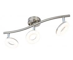 Nino Leuchten Deckenleuchte, Metall, Silber, 10 x 45 x 18 cm