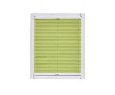 Plissee Made in Germany, Tageslicht, Echtcrush, grÃ¼n, Klemmfix, weisse Schiene, 65 x 150