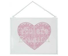 Clayre & Eef 6GL1338 Dekoration Textschild/Wandschild 18 * 13 cm