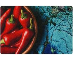 deco-mat Designer Fussmatte für Haustür, Flur, Innen und Aussen | Fussmatten rutschfest und waschbar | Praktische Schmutzfangmatte – Fußabtreter | Fussabstreifer – ROT BLAU 40 x 60 cm