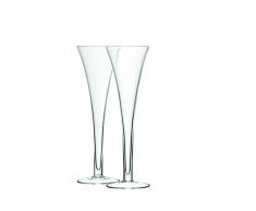 LSA Hollow Vorbau Champagnerflöten, 200 ml, 2 Stück/Kunststoff-Weingläser, hohl, mit Kurzstiel, Sektglas Sektgläser, handgefertigt