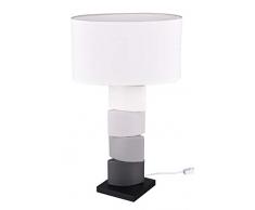 Reality Leuchten Tischleuchte Kano R50781901, Fuß Keramik, Stoffschirm Weiß, exkl. 1x E27