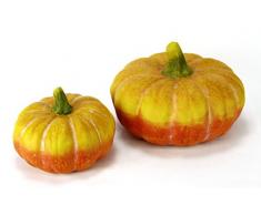 Flair Flower Keramik Kürbis Thanksgiving Halloween Deko 2er Set, 21x21x14 cm, Orange, 21 x 21 x 14 cm, 2-Einheiten