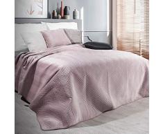 Eurofirany Exklusive Decke Tagesdecke Glamour 200x220 170x210 Steppdecke Bettüberwurf Überwurf (Sofia Pude, 170 x 210 cm), Stoff