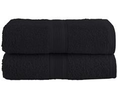 NatureMark NM-HT0814 Frottier Saunatuch Doppelpack, 80 x 200 cm, 100% Baumwolle, schwarz