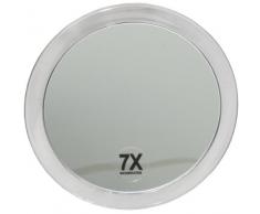 Makeup Kosmetikspiegel mit 7-fach Vergrößerung, Premium Schminkspiegel 15cm rund mit Saugnapf, Acryl MakeUp Spiegel für zuhause und unterwegs, Hängend, von Fantasia