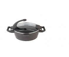 Berghoff Flacher Kochtopf mit Deckel 28 cm Virgo schwarz