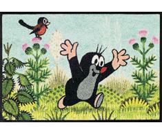 wash+dry Fußmatte der kleine Maulwurf läuft, 40x60 cm, innen und außen, waschbar, bunt