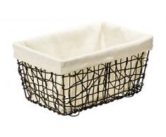 WENKO 21015100 Aufbewahrungskorb Rumba Rechteck Hoch - Badkorb, herausnehmbarer, waschbarer Futterstoff, 100 % Polypropylen, 30.5 x 15 x 20.5 cm, Braun
