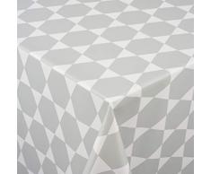 Venilia Tischdecke Caline Grau Tischtuch Tischwäsche Wachstuch pflegeleicht wasserabweisend Rechteckig, Pvc-Polyester, 140 x 200 cm