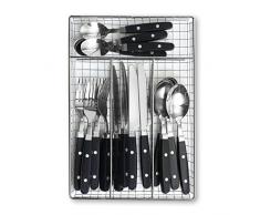 Zeller 24967 Besteck-Set, 17-teilig, Edelstahl 30.5 x 21 x 3.5 cm 17 Einheiten, schwarz