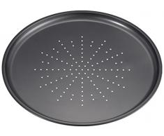 Ibili Pizzablech Moka 32 cm, Stahlblech, schwarz, 32 x 32 x 2 cm