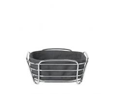 Blomus 63757 DELARA Brotkorb, Magnet, Stahl verchromt, Baumwolle, H 9.5 cm, B 20 cm, T 20 cm