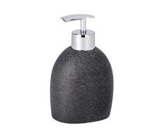 WENKO 22024100 Seifenspender Puro, Flüssigseifen-Spender, Spülmittel-Spender Fassungsvermögen: 0,29 l, Polyresin, 9,4 x 15,2 x 6,5 cm, anthrazit