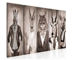 Bilder Tiere Hirsch Abstrakt Wandbild 200 x 80 cm Vlies - Leinwand Bild XXL Format Wandbilder Wohnzimmer Wohnung Deko Kunstdrucke Rot 5 Teilig - MADE IN GERMANY - Fertig zum Aufhängen 018355b