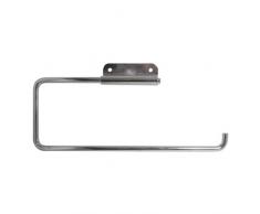 iDesign Küchenrollenhalter, Papierrollenhalter aus Metall für 1 Rolle Küchenkrepp, schwenkbarer Wandrollenhalter für die Küche, silberfarben