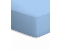 schlafgut Mako-Jersey Basic Spannbetttuch, Baumwolle, Ice, 200 x 200 cm