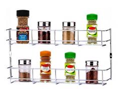 Buckingham 2 Etagen Gewürz- und Kräuter Rack-Wall montieren oder in der Küche Schrank Tür Aufbewahrung, stark Gauge verchromtem Draht Konstruktion. Premium Qualität, Metall, 40,5 x 6 x 21 cm