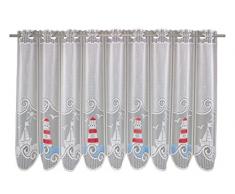 Anna Cortina Mare Gardine, Stoff, rot-blau, 50 x 250 cm