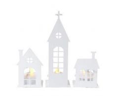 Star LED Kerze LED-DekorCity, Farbe: Weiß, 3 Teelichthalter, ca. 16 x 17 cm, inkl. Akku und Teelichter vier, farbigen Karton, mit,