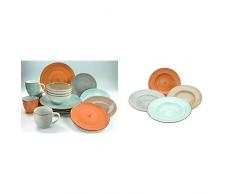 Creatable Serie Vintage Nature, Geschirrset 16 teilig Young Generation Kombiservice, 39 x 23.5 x 31.5 cm & Serie Vintage Nature, Geschirrset 27 cm 4 teilig Pastateller, 32.5 x 32.5 x 8.5 cm