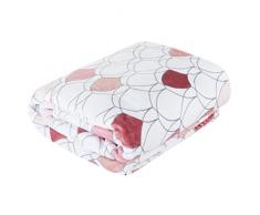 Design91 Decke Wohndecke Sofadecke Sesseldecke Kuscheldecke Bettüberwurf Kloe Set Wohnzimmer, Polyester, Rot, 70x160 cm