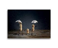 Calvendo Premium Textil-Leinwand 75 cm x 50 cm Quer, Simple Things - Familienspaziergang | Wandbild, Bild auf Keilrahmen, Fertigbild auf Echter Leinwand. die Geschichten Gehen Spass Spass