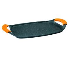 IBILI Grillplatte Basic Stone, Silikon, schwarz/orange, 28 cm