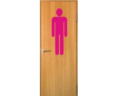 INDIGOS 4052166151825 Wandtattoo w702 Toilettenschild Zeichen Mann Wandaufkleber 80 x 26 cm, rosa