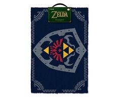 Zelda Matte Hylia Schild Logo Fußmatte Nintendo 60x40cm Kokos blau