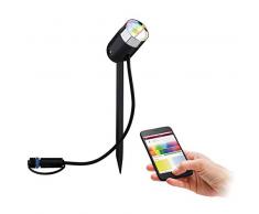Paulmann 94283 Plug & Shine LED Außenleuchte ZigBee Spot Pike RGBW incl. 1x4,5 Watt dimmbar IP44 Spritzwasserschutz Anthrazit Gartenbeleuchtung Kunststoff Warmweiß 3000 K, 4.5 W, Single