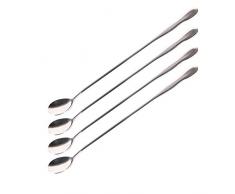 InBlossoms Long Handle Löffel, 10-Zoll-Edelstahl Iced Teelöffel zum Mischen, Cocktail Rühren, Kaffee, 4er Set