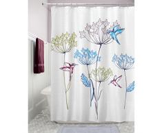 iDesign 65920EU Hummingbird Duschvorhang aus Stoff, 182,9 x 0,254 x 182,9 cm, multi, polyester
