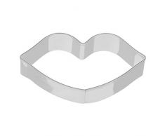 Kaiser Plätzchen Ausstecher Geburtstag, Kussmund, Edelstahl, Ausstechform für Kekse, 6 x 3 x 2,5 cm