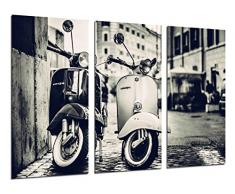Wandbild - Vintage Vespa Motorräder, 97 x 62 cm, Holzdruck - XXL Format - Kunstdruck, ref.26307