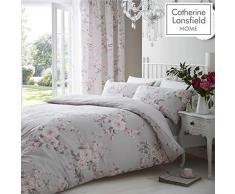 Catherine Lansfield Home Canterbury - Bettwäsche-Set mit Blumenmuster - Grau - Einzel