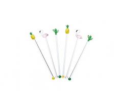 Kitchen Craft BCSTIRASTD Barcraft Tropical Chic Neuheit Cocktail Rührer, Glas, Transparent, 0,5 x 2,45 x 20 cm, 6-Einheiten