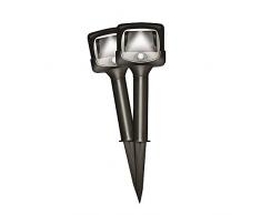 Mr Beams 35 lm drahtlose batteriebetriebene LED Wegleuchte mit Beweungsmelder fuer den Aussenbereich, 2-er Pack, schwarz MB572