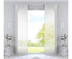 Gardinenbox 2er Set Schiebegardinen »Nizza« Baumwoll-Voile Halbvoile HxB 245x60 cm Creme Transparent Flächenvorhang mit Paneelwagen und Beschwerungsstange, 2019032-2