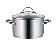 WMF Provence Plus Kochtopf, hoch mit Glasdeckel 20 cm, Fleischtopf 3,5l, Cromargan Edelstahl poliert, Topf Induktion, unbeschichtet, backofengeeignet