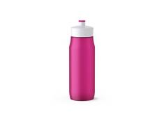 Emsa 518085 Squeeze Sport-Trinkflasche, Fassungsvermögen: 0,6 Liter, ohne BPA, spülmaschinengeeignet, robust und stylisch, pink/weiß